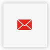 icono cuadrado  de email simbolizado por sobre de carta de color rojo sobre fondo gris claro con resplandor exterior