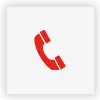 icono cuadrado de telefono rojo sobre fondo gris claro con resplandor exterior